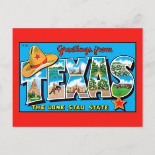 Carte Postale Salutations du Texas, le Lone Star State