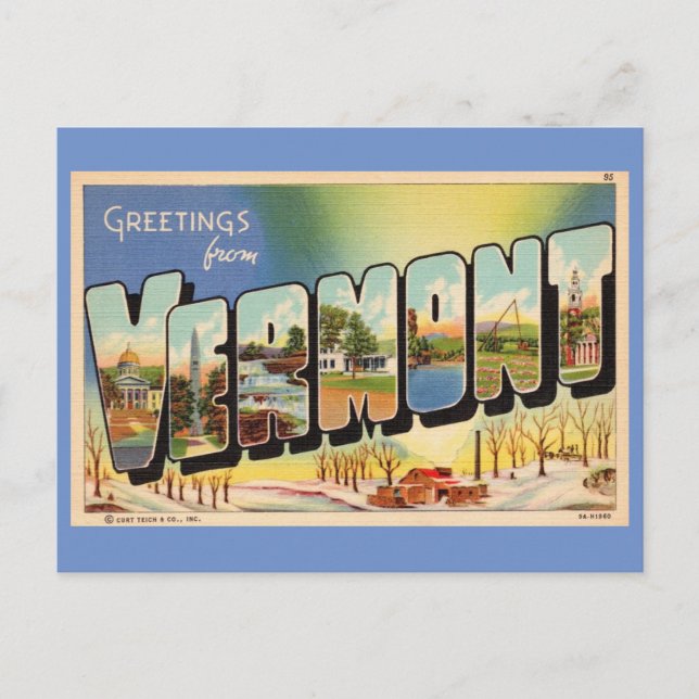 Carte Postale  Salutations du Vermont (Devant)