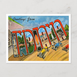 Carte Postale Salutations du Vintage voyage de l'Indiana