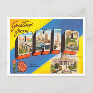 Carte Postale Salutations du Vintage voyage de l'Ohio