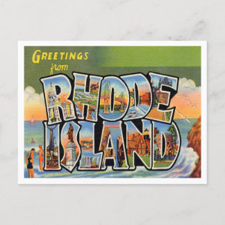 Carte Postale Salutations du Vintage voyage de Rhode Island