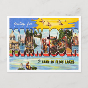 Carte Postale Salutations du Vintage voyage du Minnesota