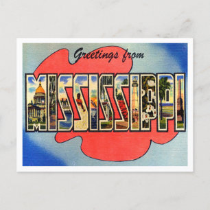 Carte Postale Salutations du Vintage voyage du Mississippi