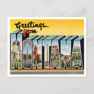 Carte Postale Salutations du Vintage voyage du Montana