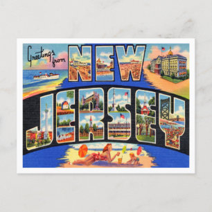 Carte Postale Salutations du Vintage voyage du New Jersey