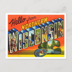 Carte Postale Salutations du Vintage voyage du nord du Wisconsin