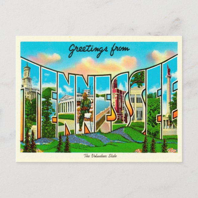 Carte Postale Salutations du Vintage voyage du Tennessee (Devant)