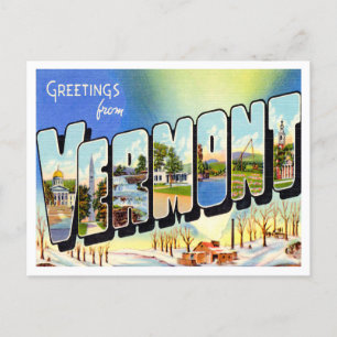 Carte Postale Salutations du Vintage voyage du Vermont