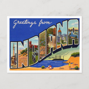 Carte Postale Salutations du Vintage voyage Indiana