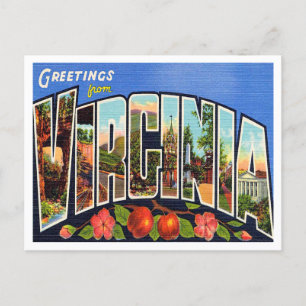Carte Postale Salutations du Vintage voyage Virginia