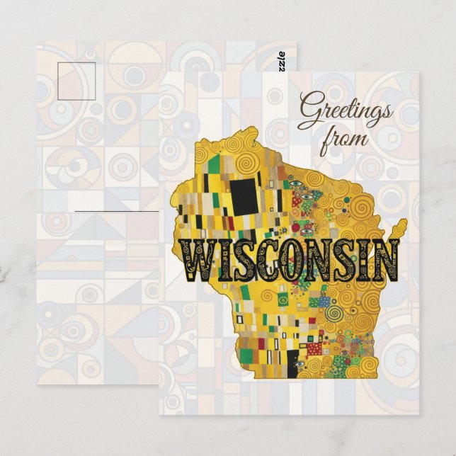Carte Postale Salutations du Wisconsin (Devant / Derrière)