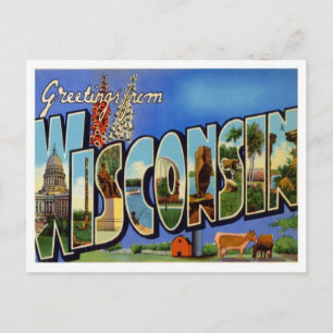 Carte Postale Salutations du Wisconsin depuis les États américai