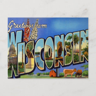 Carte Postale Salutations du Wisconsin WI USA