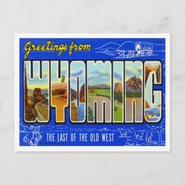 Carte Postale Salutations du Wyoming (Devant)