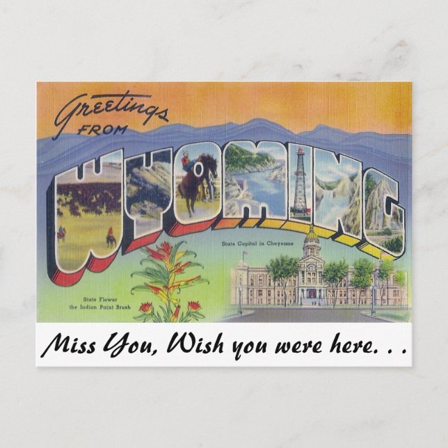 Carte Postale Salutations du Wyoming (Devant)