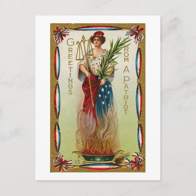 Carte Postale Salutations d'un patriote (Devant)