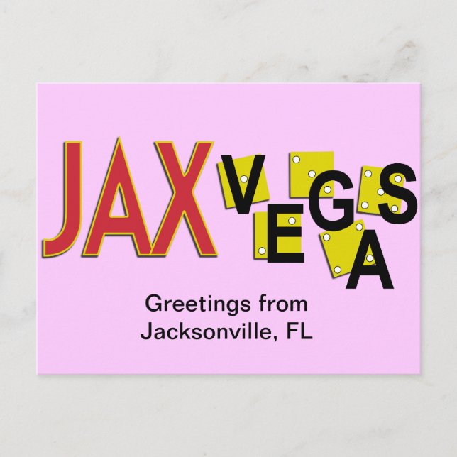 Carte Postale Salutations JaxVegas (Devant)