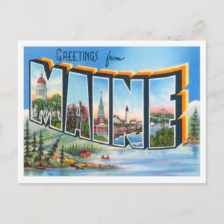 Carte Postale Salutations Maine Des États-Unis