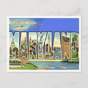 Carte Postale Salutations Maryland des États-Unis
