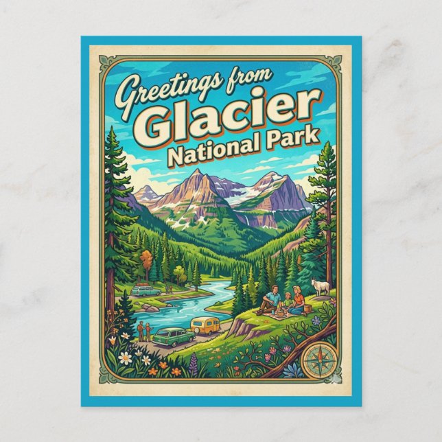 Carte Postale Salutations Parc National de Glacier Wilderness (Devant)