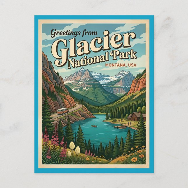 Carte Postale Salutations Parc National de Glacier Wilderness (Devant)