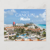 Salutations pittoresques de plage de Cancun Mexiqu