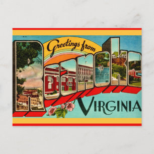 Carte Postale Salutations Rétro de Roanoke, VA