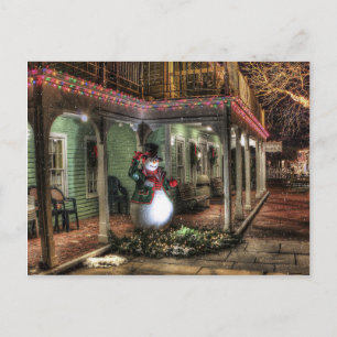 Carte Postale Salutations Snowman