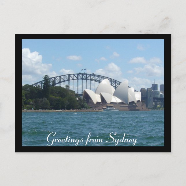 Carte Postale salutations sur la baie de sydney (Devant)
