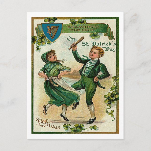 Carte Postale Salutations sur la St patrick (Devant)