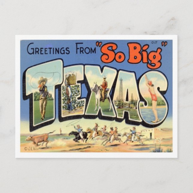 Carte Postale Salutations texanes des États-Unis (Devant)