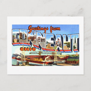 Carte Postale Salutations Vintage de Conneaut, Ohio,