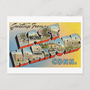 Carte Postale Salutations vintage de East Hartford, Connecticut