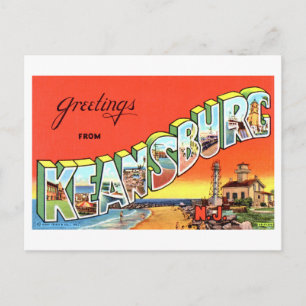 Carte Postale Salutations Vintage de Keansburg, New Jersey,