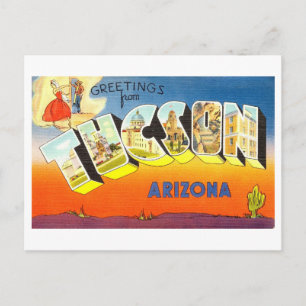 Carte Postale Salutations Vintage de Tucson, Arizona