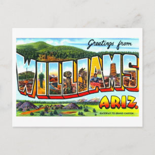 Carte Postale Salutations Vintage de Williams, Arizona