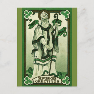 Carte Postale Salutations vintage St Patrick