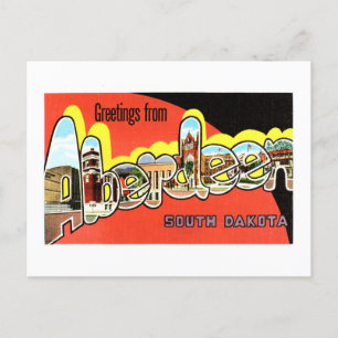 Carte Postale Salutations vintages d'Aberdeen, Dakota du Sud