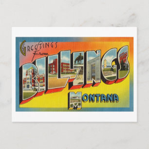 Carte Postale Salutations vintages de Billings, Montana