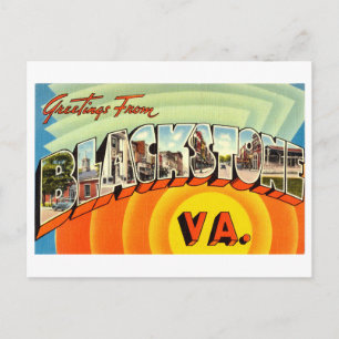 Carte Postale Salutations vintages de Blackstone, Virginie