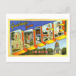 Carte Postale Salutations vintages de Boise, Idaho