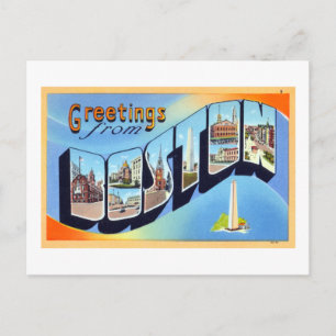 Carte Postale Salutations vintages De Boston Travel Poster
