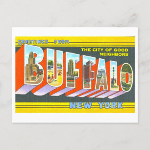 Carte Postale Salutations vintages de Buffalo, New York,