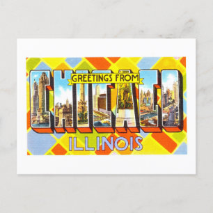 Carte Postale Salutations vintages de Chicago, Illinois
