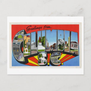 Carte Postale Salutations vintages de Columbia, Caroline du Sud