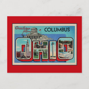 Carte Postale Salutations vintages de Columbus Ohio
