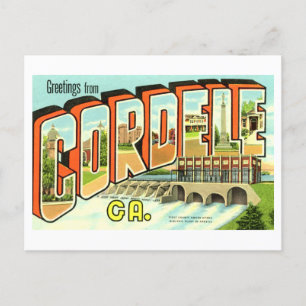 Carte Postale Salutations vintages de Cordele, Géorgie,