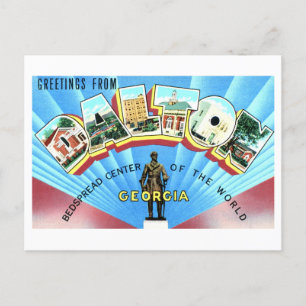Carte Postale Salutations vintages de Dalton, Géorgie,