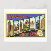 Salutations vintages de Detroit, Michigan