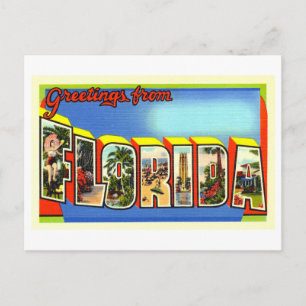 Carte Postale Salutations vintages de Floride